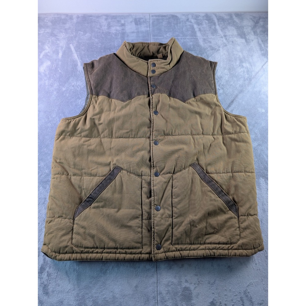 Red Head Ranch Mens XL Brown Quilted Western Workwear Snap Front Padded Vest